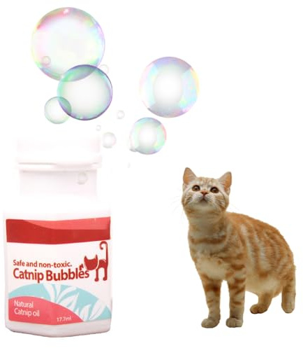 Mikiuly Hierba gatera líquida, Burbujas de Hierba Gatera,Catnip Bubbles para Gatos,Juguete Gatito Interactivo Divertido eIinofensivo,con Hierba Gatera Natural, Aumentar la interacción (17.7ml)