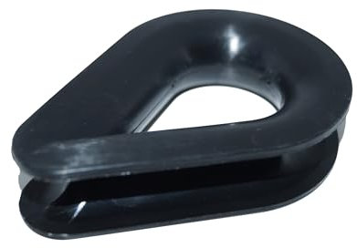 Guardacabos de 6 mm de plástico, 6 unidades, nailon para cuerda de alambre o cordaje, diámetro = 6 mm, guardacabos de nailon negro