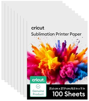 Cricut Carta per sublimazione, 100 fogli (21,6 x 27,9 cm), formato lettera, compatibile con stampanti a getto d'inchiostro
