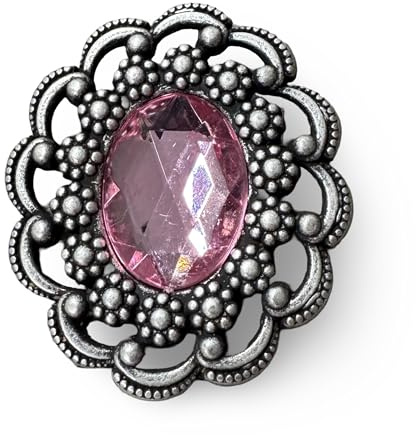 hübsche altsilber farbene mit Brosche zum Anstecken 50mm x 43mm (1 Stück)