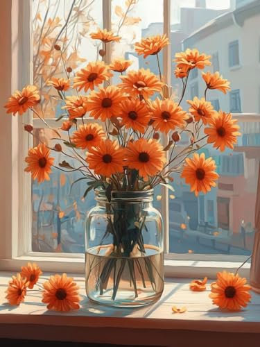 Malen Nach Zahlen Erwachsene Blume Paint by Numbers Gelb Malen Nach Zahlen mit Rahmen 90X120CM Leinwand Ölgemälde Kit mit Pinseln und Acrylfarbe für Zimmer Deko Wohnzimmer Geschenke für Frauen