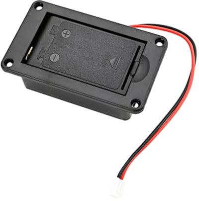 Yardwe Boîtier de Batterie 9V Noir en Plastique pour Guitare et Basse, Accessoires de Guitare, Compartiment à Piles Facile à Installer