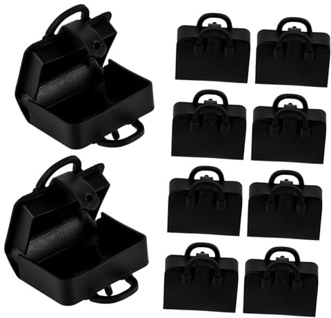 Garneck 10Er Set Puppenhaus-Tasche Zubehör für den Puppenhausgarten Mini-Rucksack für Puppen Backsack Mini-Vorräte Kleiner Rucksack Puppenhandtasche Plastik Black