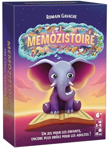 Mémozistoire – Jeu de société enfant 6 ans et plus dès 2 joueurs | Mémoire & créativité | Invente des histoires | Fous rires, ambiance | Parfait en famille | 190 cartes | Conçu en France | Idée cadeau