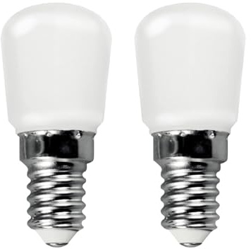 NCC-Licht 2x LED Lampe T26 Röhre E14 2W Warmweiß 2700K | LED Leuchtmittel ersetzt 15W Glühlampe mit E14-Sockel, ideal für Kühlschränke und Dunstabzugshauben