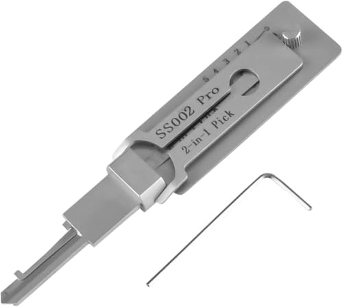 ZOBMIO SS002 Pro Dietrich-Set 2-in-1 – Edelstahl-Schlüsseldecoder & Dietrichwerkzeug für S-Rillenschlösser | Kompatibel mit Auto/Hausschlössern | Leicht & Präzise für Anfänger/Profis