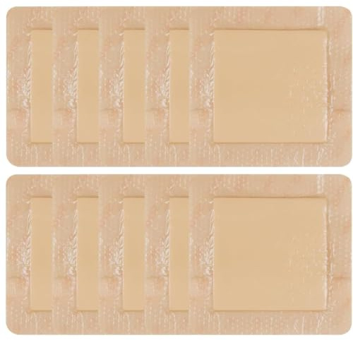 Apósito de Espuma de Silicona 7.5x7.5cm - Impermeable, Estéril, Borde Adhesivo - Caja 10 Unidades para Heridas Cutáneas