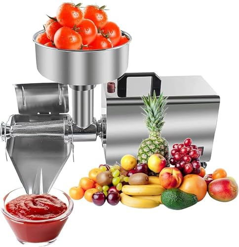 Macchina elettrica per salse in acciaio inox, efficiente pressa per pomodoro e colino per marmellate, salse e puree fatte in casa, facile da usare, resistente elettrodomestico da cucina