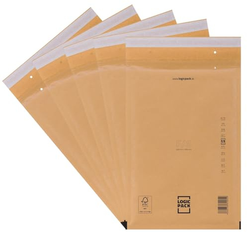 LOGIC PACK Luftpolstertaschen F6 Braun, 50, Versandtaschen gepolstert