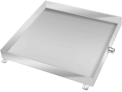 YCYHXJB Bac INOX 304, Bac Condensat Clim avec Orifice de Vidange, Bac Vidange pour Lave-Linge, Sèche-Linge, Lave-Vaisselle et Réfrigérateur(60 * 60cm/24 * 24in)