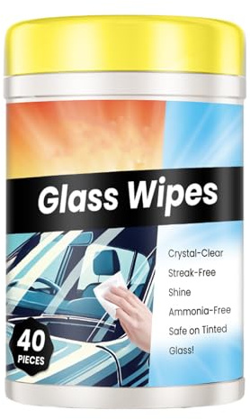 Lingettes Nettoyantes Pour Vitres De Voiture, 40 Pièces Anti-Buée, Lingettes Nettoyantes Pour Film Gras Sur Vitres De Voiture, Usage Miroir Salle Bain Trajets Conduite Nuit Saison Pluie