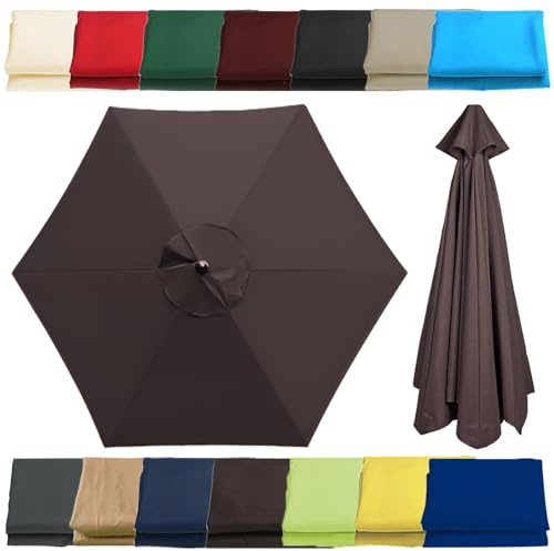 Auvent de rechange pour parasol de terrasse décalé, housse carrée pour parasol déporté de 200/270/300 cm, tissu imperméable pour 6/8 baleines, idéal pour une utilisation dans le jardin