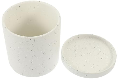 VALICLUD Maceta de Cerámica Pequeña para Plantas Suculentas y Cactus con Bandeja de Drenaje Maceta para Vivero y Decoración de Oficina Blanca con Puntos 11X11X12 CM Contenedor