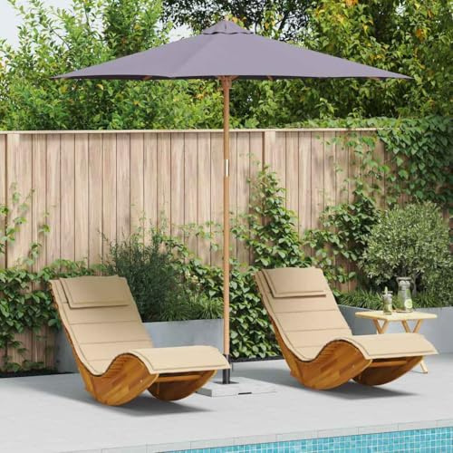 Solivagant Parasol de Jardin Gris foncé Ø 270 x 260 cm Bambou,(6.4 KG)