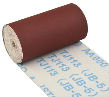 Rollo de tela de esmeril de 5 m x 100 mm, papel de lija de grano 80-600 para moler madera y superficies curvas (600#)