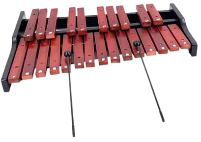 TUXCAXI Klare musikalische Noten auf Holz Sopran Glockenspiel Xylophon mit 25 Tasten für ein verbessertes Lernerlebnis 25 Ton Glockenspiel Xylophon für, Imitation mit Tasche, 58 x 47 x 8 cm