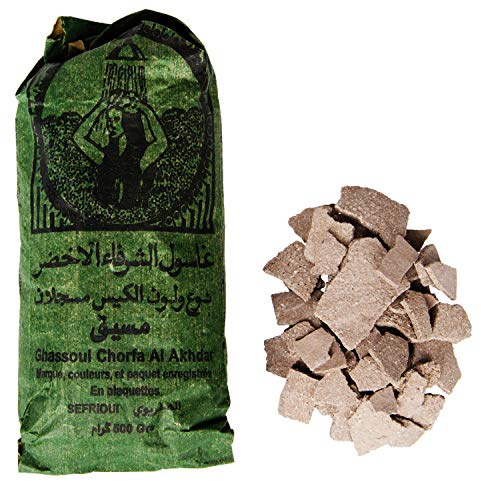 Ghassoul Lavaerde Granulat 500g | Original Marokkanische Tonerde als Gesichtsmaske für Gesichtsreinigung im Beutel | Natürliches Peeling für Gesicht Haut und Haare | Wascherde als Körperpflege