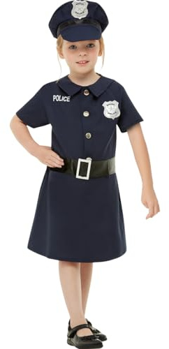 Funidelia Disfraz de policía para niña Talla 7-9 años Guardia, Agente, FBI, Profesiones - Azul