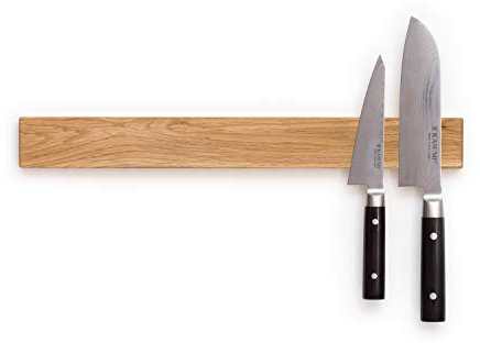 Tallo - Hardwood Magnetic Knife Rack - Seamless Solid Wood with Extra Strong Neodymium Magnets [Oak, 45cm]