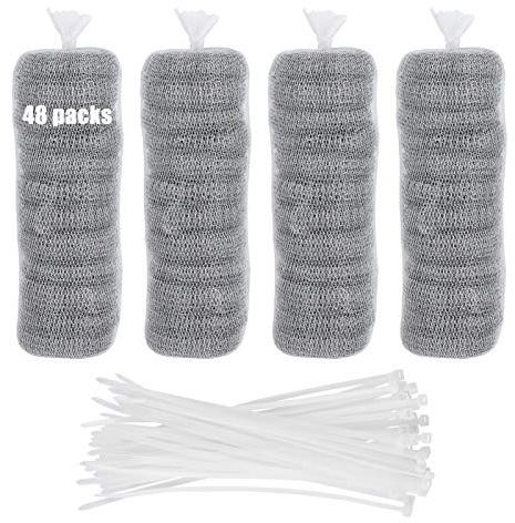 48 trappole per lanugine per lavatrice, trappole per lanugine in acciaio inox, con filtro a rete per lavatrice, trappole per pelucchi e pelucchi, con 48 fascette in nylon