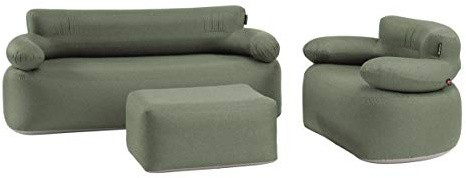 Outwell Laze Inflatable Set Sofa + Sessel + Sitzsack, aufblasbar, für Erwachsene, Unisex, Grau, Einheitsgröße
