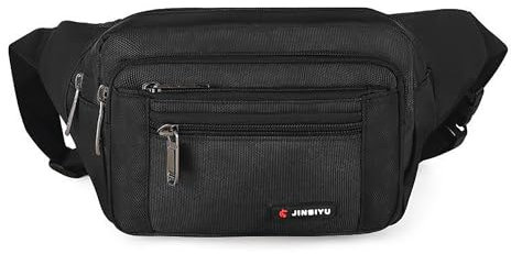 Bauchtasche Multifunktionale Gürteltasche 5 Reißverschluss Taschen wasserdichte Hüfttasche, Gürteltasche für Damen und Herren für Reise Wanderung und Alle Outdoor-aktivitäten(Schwarz)