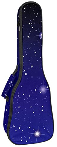 Ukulele väska stjärnhimmel rymd galax ukulele fodral för sopran tenor konsert 23 tum 10 mm tjock mjuk vadderad justerbara remmar spelväska