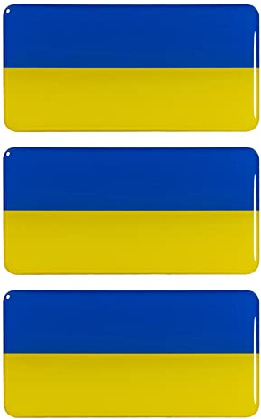 BIKE-label Ukraine 3D Aufkleber Flaggen 3 Stück je 70 x 35 mm Sticker Auto Kfz Motorrad X301400