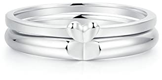 Epinki 950 Platinum Eheringe, Trauringe Hochglanzpoliert Herz Freundschaftsringe Pärchen Ringe Echter Schmuck
