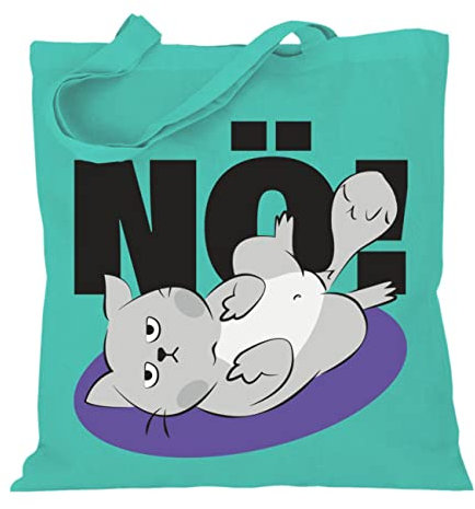 Stoffbeutel Jutebeutel Lange Henkel mit Spruch Katzen Motiv NÖ