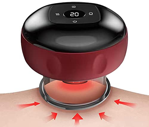 Terapia electrónica con ventosas, masajeador con ventosas, 12 velocidades, ajustable, para terapia de luz roja con indicador de temperatura, masajeador trasero para alivio del dolor