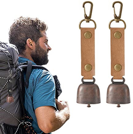 Zceplem Campana 'Orso Rumorosa, 2 Pezzi Campanelli Orso Forte per Gli Escursionisti, Campana Anti-Perso per Cani con Cinghia in Pelle PU Resistente, Rumorista per L'escursionismo, La Bicicletta