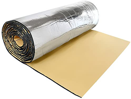 QUARKZMAN 3㎡ 10mm Isolamento Acustico Auto Isolante Suono per Cofano Motore Muro 300cmx100cmx10mm