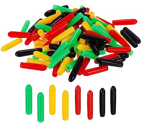 sourcing map 100 Stück Gummi Endkappen 2 mm PVC Vinyl Kunststoffkappe Schutzkappen Abdeckung für Schrauben Bolzen Gewinde Metallstäbe Elektrokabeln Drahtseile Bowdenzug Rund Rohr Zaunpfosten
