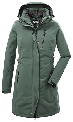 killtec Mujer Parka/parka funcional con capucha con cremallera KOW 165 WMN PRK, grüngrau, 46, 37726-000