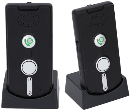 2-Way Voice Intercom, 410M to 490M Wireless Hands-Free Voice Activated Doorbell Unit for Elderly at Home, 1000M Range (Black)
