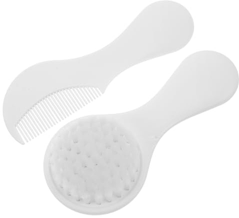 ibasenice 2pcs Baby Hair Brush and Comb Set, Soft Bristles Plastic Grooming Kit for Newborns, Gentle Scalp Massage, Cradle Cap Care, Baby Essentials