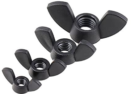 XXHNBF Flügelmutter-Befestigungselemente M3 M4 M5 M6 M8 M10 M12 Nylon-Flügelmutter, Kunststoff-Barrenmutter, Kunststoff-Schmetterlingstyp, Kunststoff-Schraubkappe, Flügelmutter, 10 Stück(Black,M5)