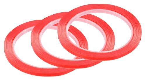 QUARKZMAN 3Pcs 5mm X 10M Ruban Adhésif pour Réparation de Téléphone Adhésif Double Face pour Écran Lcd Rouge Transparent pour Cellulaire Tablette Ordinateur Portable