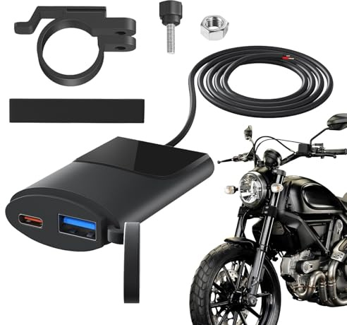 Motorrad USB -Anschluss, Motorrad -Telefonladegerät QC 3.0 PD Motorrad | 12V-24V Schnelladapter-Doppel-Ladeanschluss für Telefon