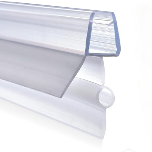 Joint de bas de porte de douche en PVC transparent pour portes en verre sans cadre - 70 cm de long - Étanche - 6 mm