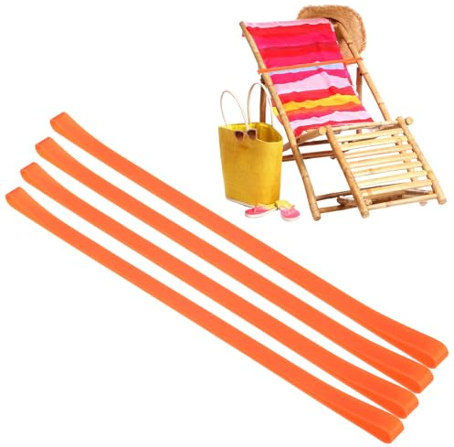 M METERXITY 4 Bandes De Serviette pour Chaises De Plage, Bandes Élastiques Réutilisables Anti-Vent pour Serviettes De Plage pour Navires De Croisière/Chaises De Piscine [Orange]