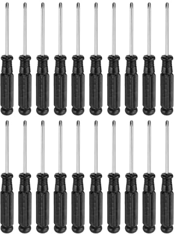 sourcing map Lot de 20 mini tournevis cruciformes PH00 #00 de 9,1 cm de long en acier au carbone avec poignée ergonomique pour réparation de bricolage, noir