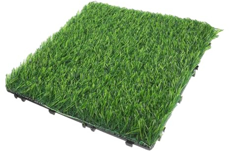 Kisangel Wetterfeste Langlebige Rasenteppich Fliesen Realistisch Wirkende Künstliche Grasmatten für Garten Terrasse Balkon Pflegeleichte Weiche Outdoor Deko für Haustiertraining und