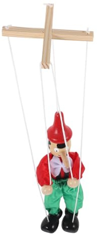 FUNOMOCYA Holz Marionette Puppenspielzeug mit Zugfaden Interaktives Kinderspielzeug für Jahre Handgefertigte Stabile Marionette für Party und Kreative Aufführungen Zufällige Zufällige Farbe