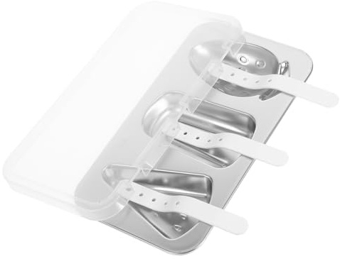 CIYODO Molde para Paletas de Acero Inoxidable con Tapa y Palos Molde para Helados Casero Multifunción Bandeja para Hacer Polos para DIY Postres y Yogur Verano