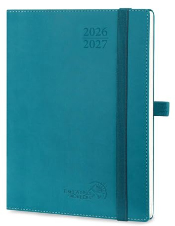 POPRUN Agenda 2026 2027 Semainier Vertical 22 x 16,5cm,Août 2026-Déc 2027