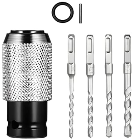 Adaptateur pour marteau perforateur avec jeu de forets à percussion, convertisseur marteau électrique/perceuse, perceuse-visseuse électrique/marteau perforateur, optimisez votre perçage