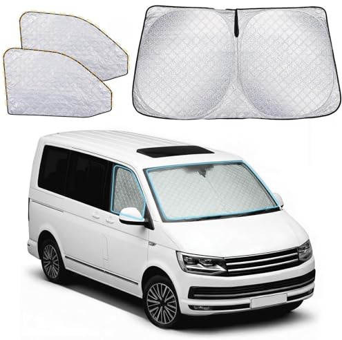 XCBYT Sonnenschutz Auto für VW T5 T6 Frontscheibe & Seitenscheibe - 3er