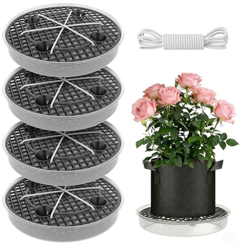 YuLiMirich 4 Stück Selbstbewässernde Stofftopf Untersetzer, 30cm Selbstbewässernder Stoff Topfboden, Auto-Bewässerungssystem Selbstbewässernde Topfuntersetzer für Topfpflanzen Gärten Gewächszelte